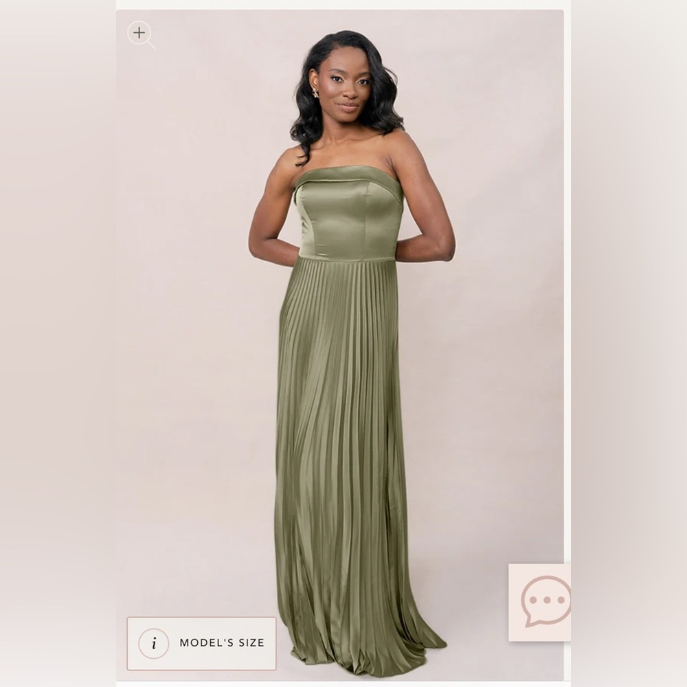 Elegant Moss Green Strapless Dress
